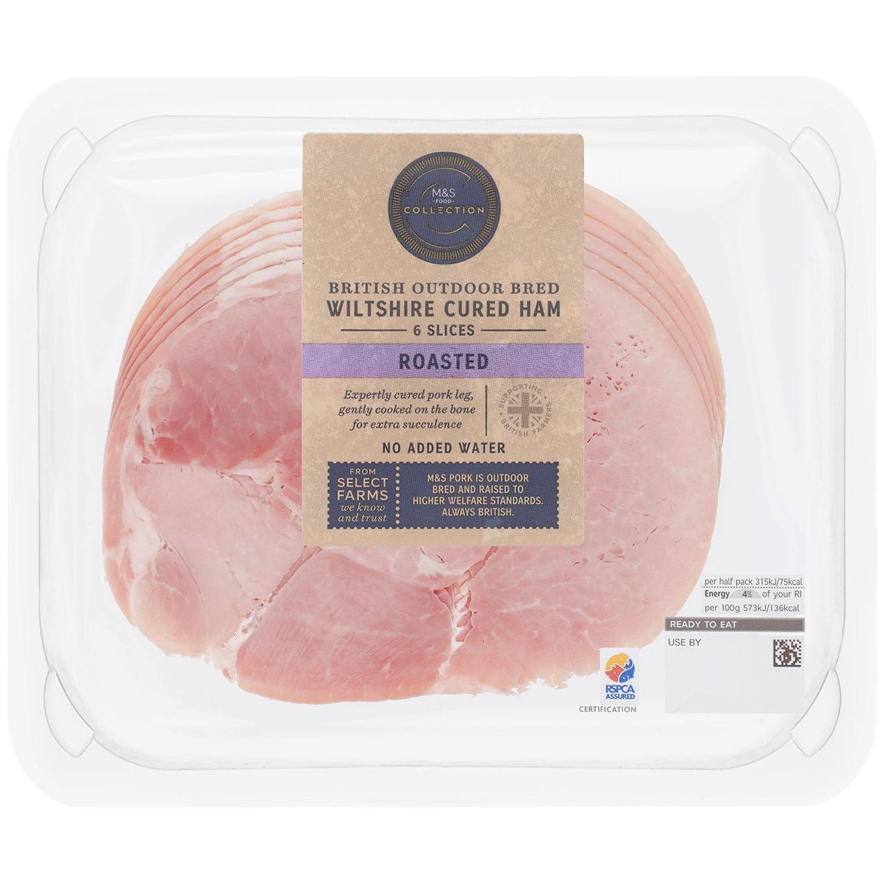 M&S British Wiltshire Roast Ham 6 Slices 110g