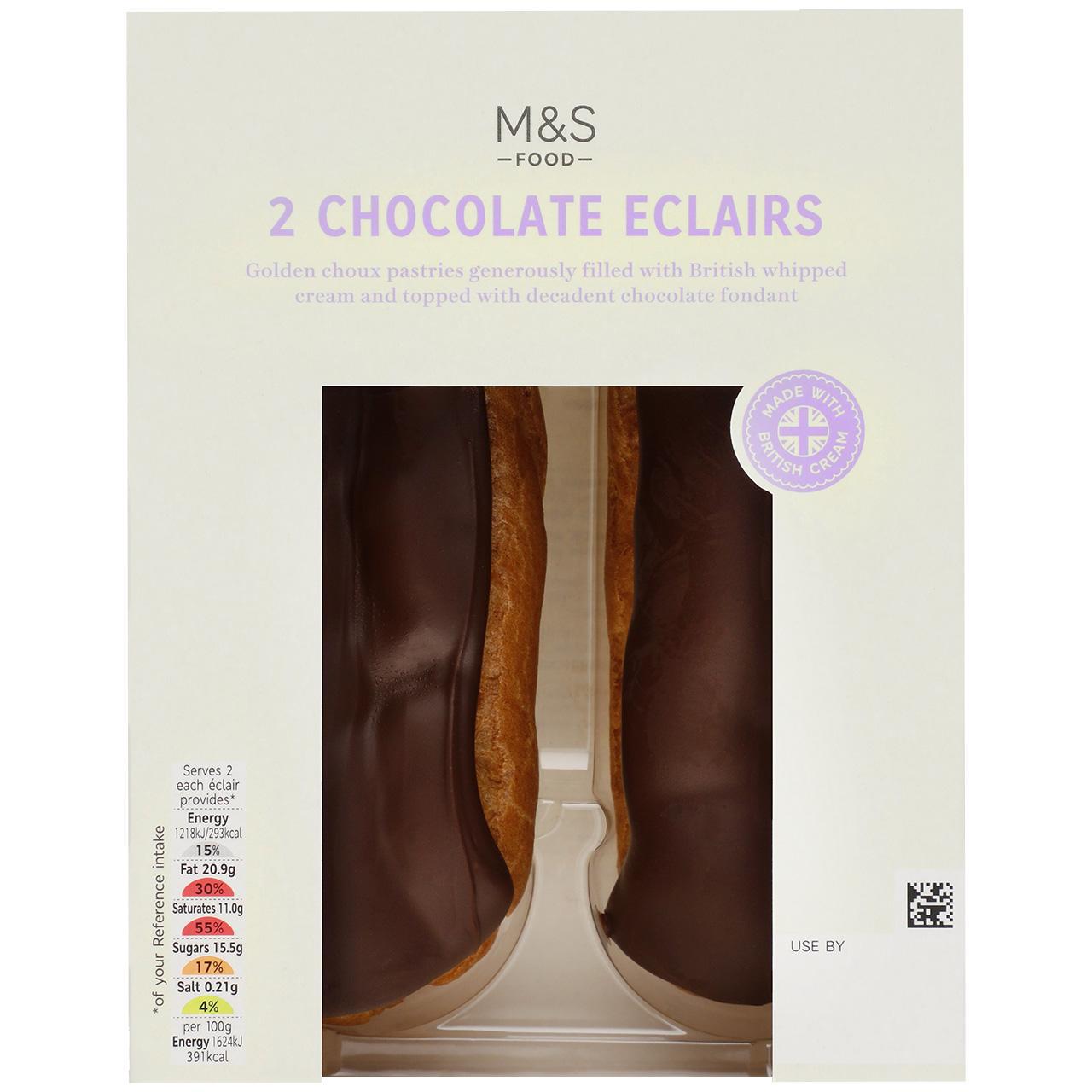 M&S 2 Chocolate Eclairs 150g