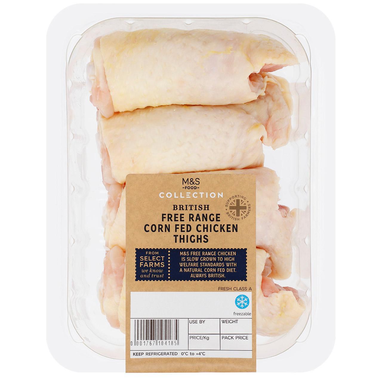 M&S Select Farms British Free Range Chicken Thighs Typically: 650g