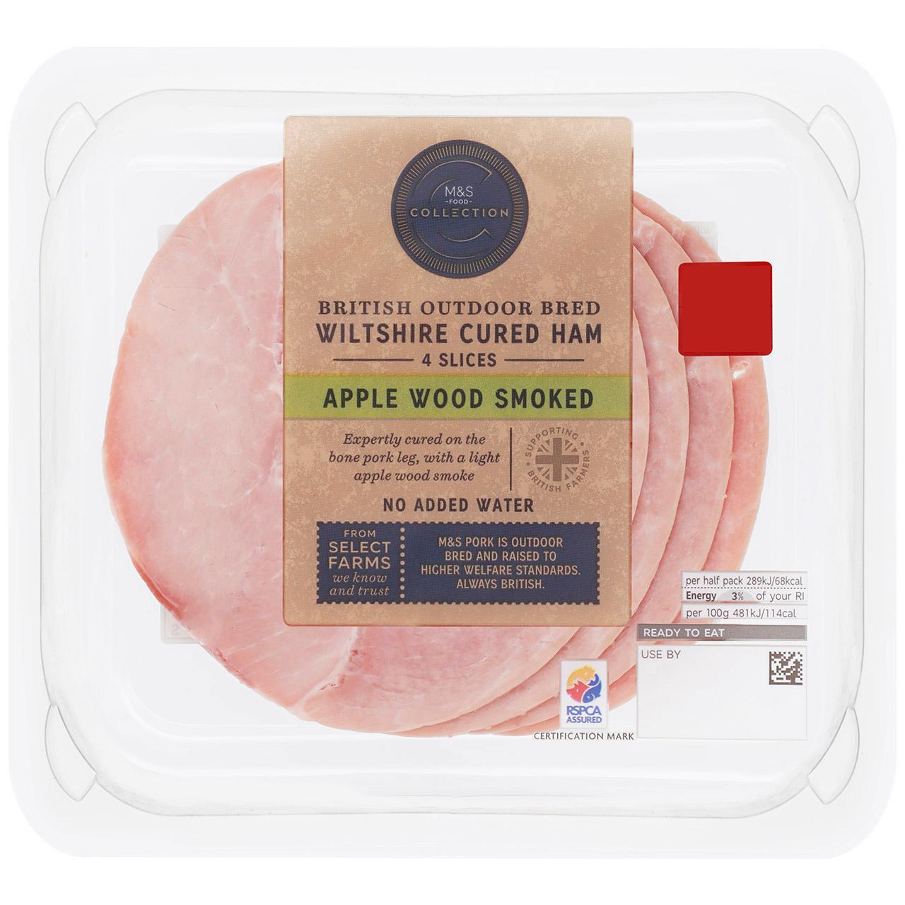 M&S British Wiltshire Cured Apple Wood Smoked Ham 120g