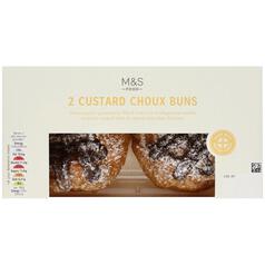 M&S 2 Custard Choux Buns 205g