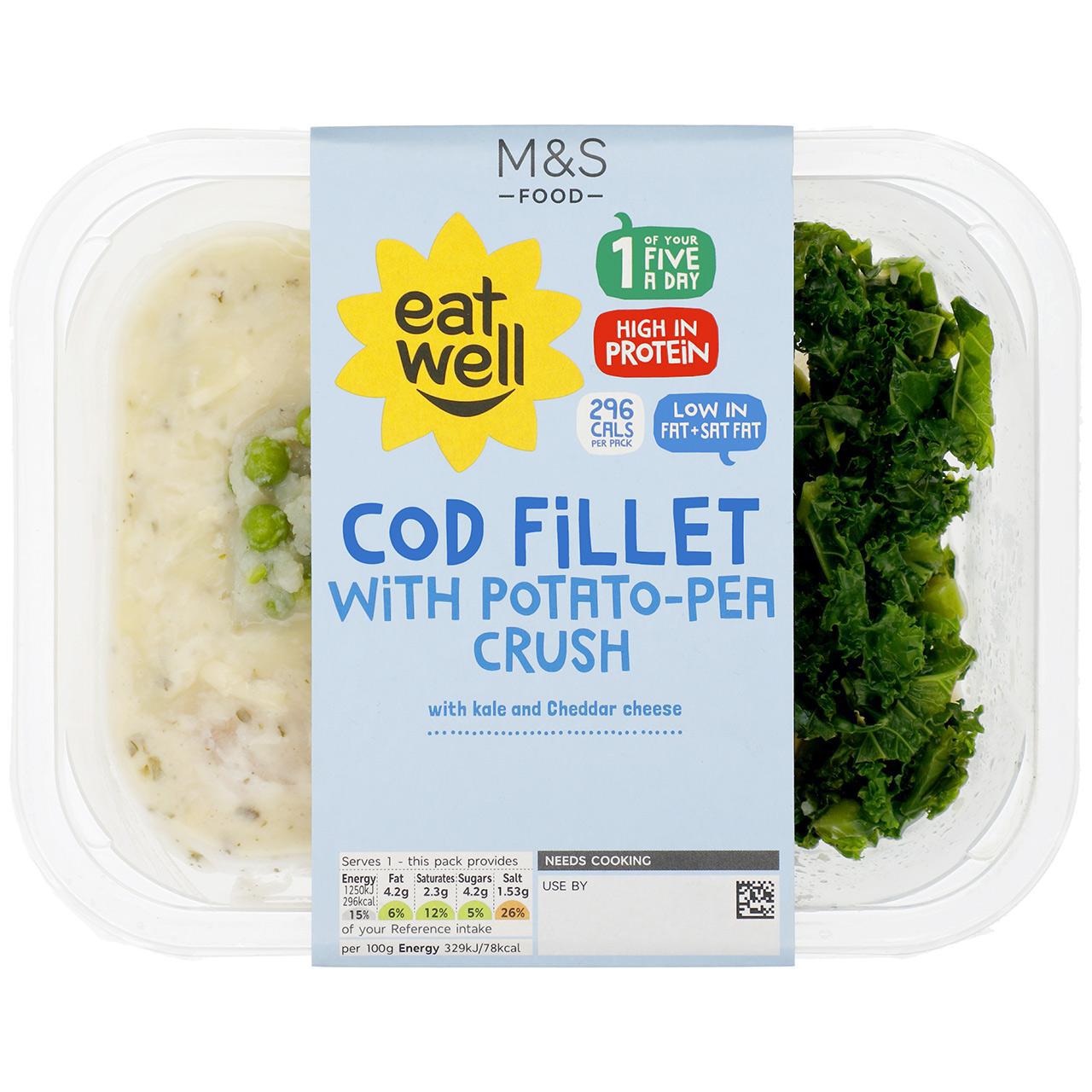 M&S Eat Well Cod Fillet with Potato-Pea Crush 380g