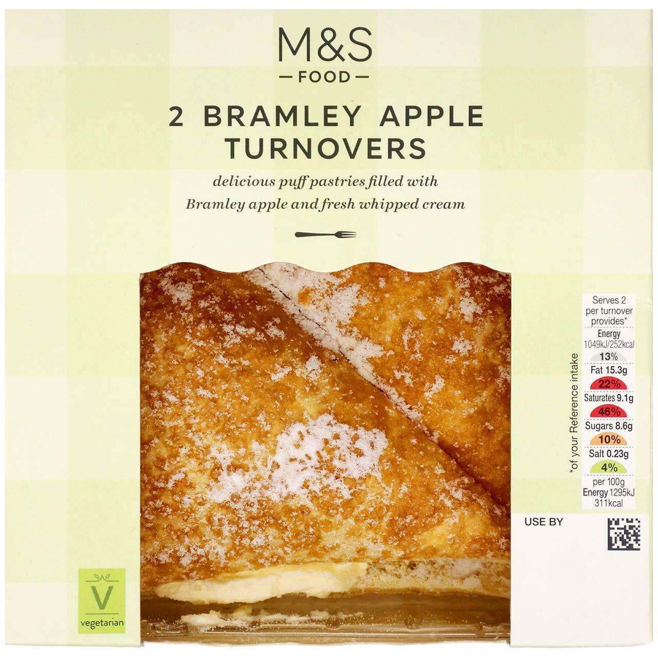 M&S 2 Bramley Apple Turnovers 2 per pack