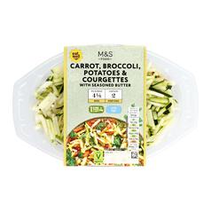 M&S Carrot, Broccoli, Potatoes & Courgettes with Seasoned Butter 315g