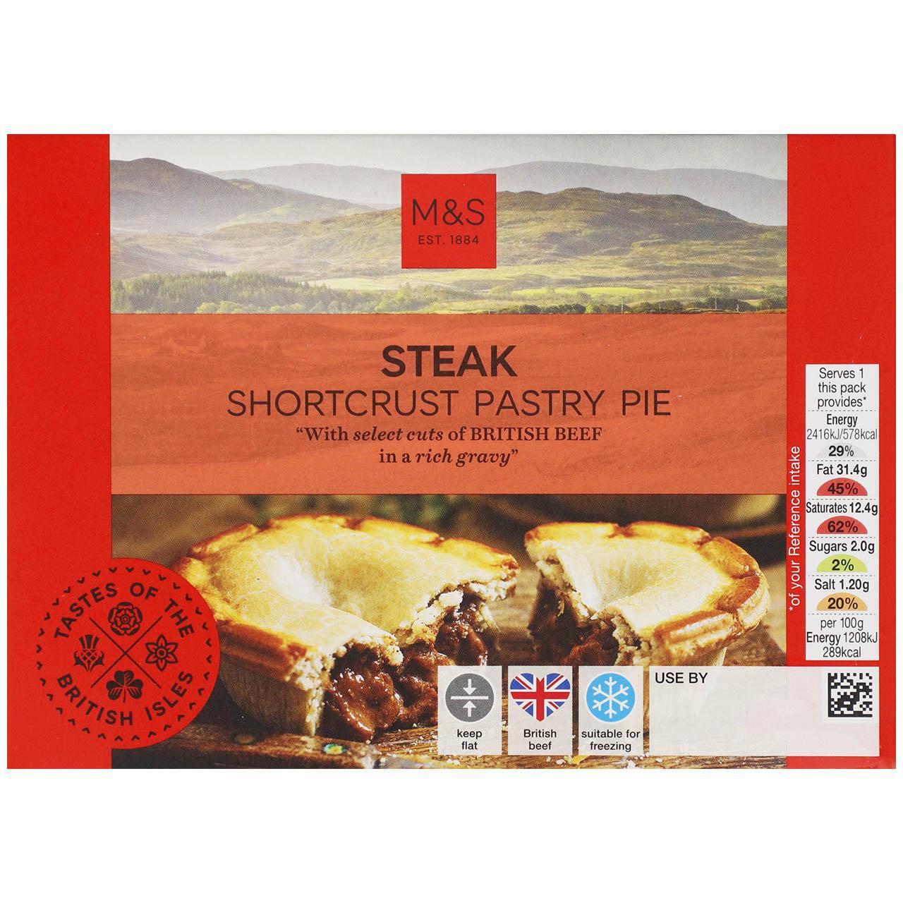 M&S Steak Shortcrust Pastry Pie 200g