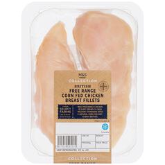 M&S Select Farms British Free Range 2 Chicken Breast Fillets Typically: 295g