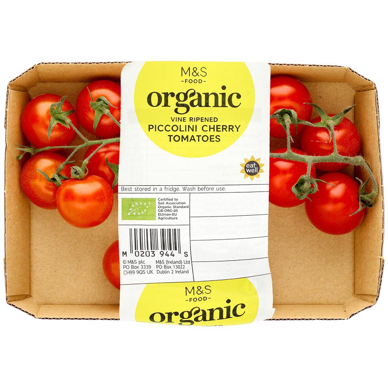 M&S Organic Piccolini Cherry Tomatoes Vine Ripened 200g