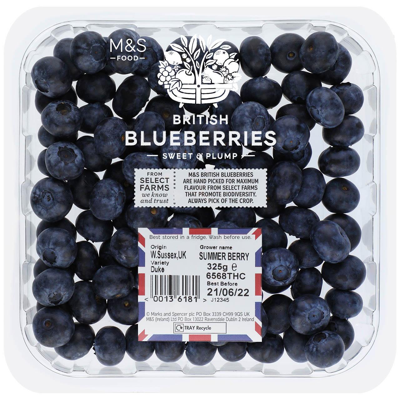 M&S British Blueberries Family Pack 325g