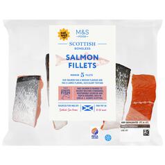 M&S Scottish Skin On Salmon Fillets 600g