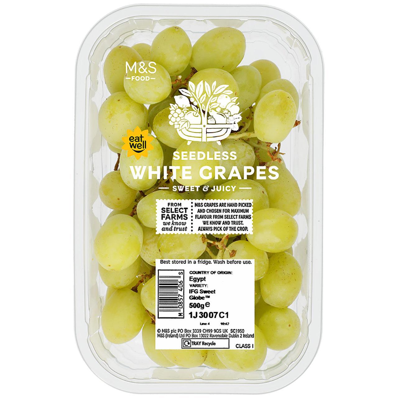 M&S Seedless White Grapes 500g