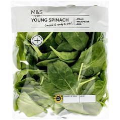 M&S Young Spinach Washed & Ready to Cook 80g