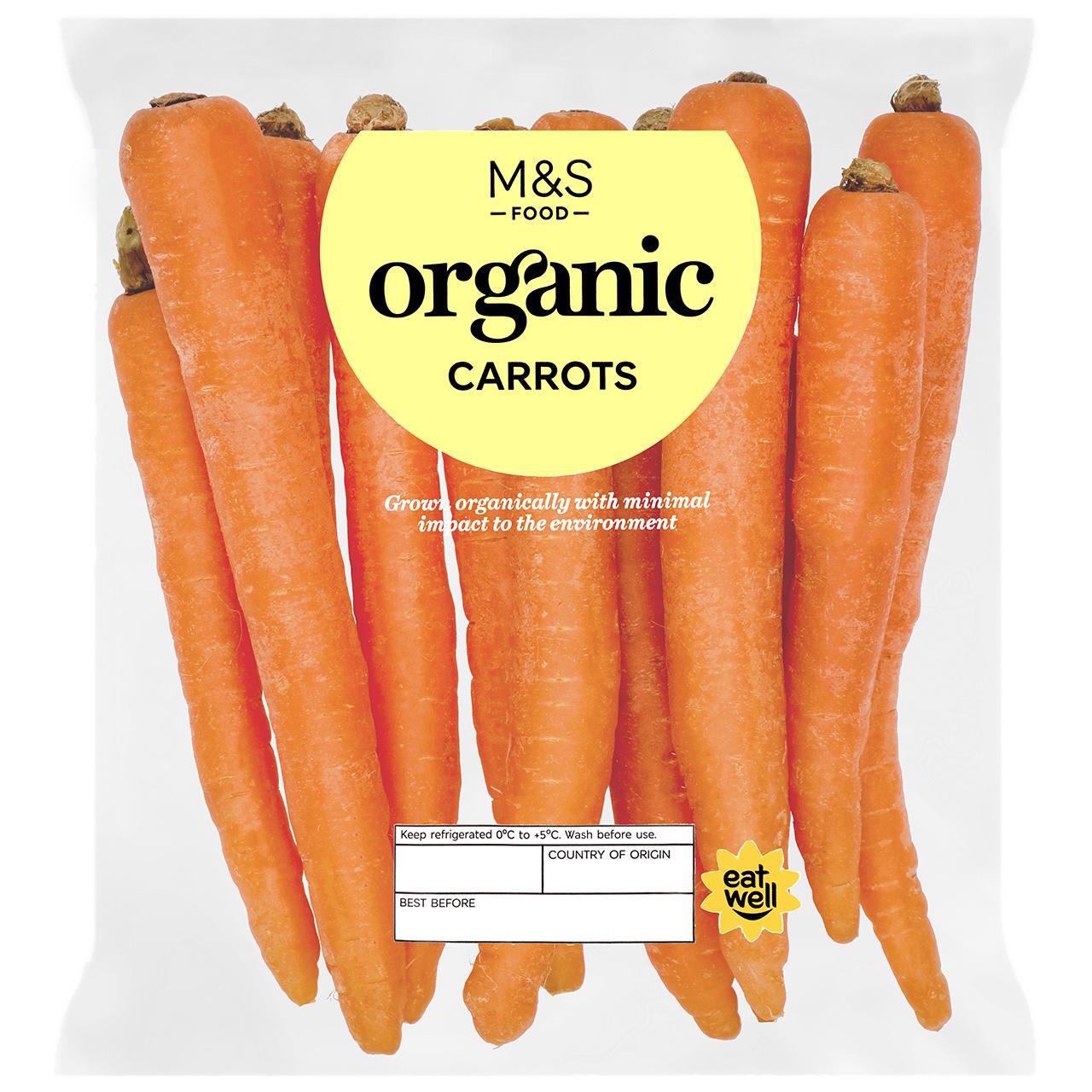 M&S Organic Carrots 550g