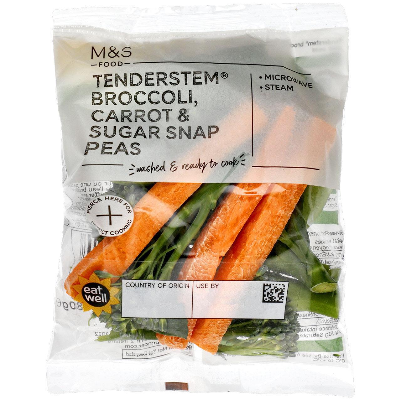 M&S Tenderstem Broccoli, Carrot & Sugar Snap Peas 80g