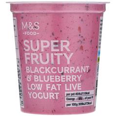 M&S Super Fruity Low Fat Live Yogurt Blackcurrant & Blueberry 150g