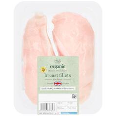M&S Organic Free Range Chicken Breast Fillets Typically: 295g