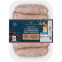 M&S Select Farms British 6 Cumberland Sausages 400g