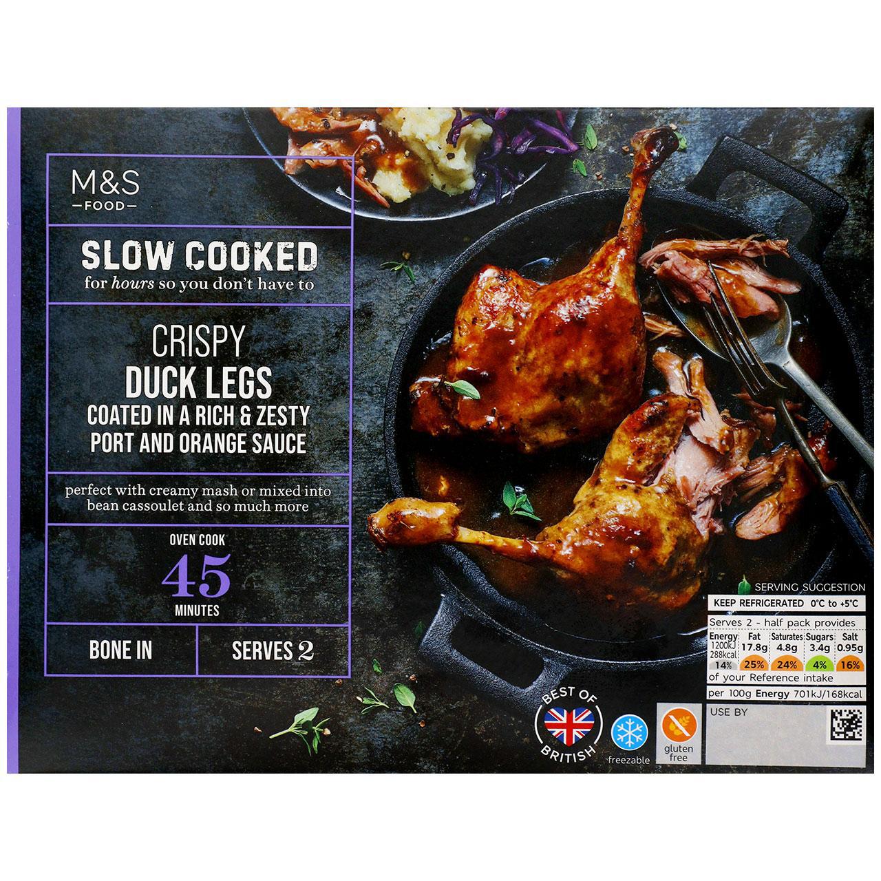 M&S Slow Cooked 2 Duck Legs with a Port & Orange Sauce 522g