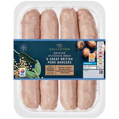 M&S Select Farms British 8 Pork Sausages 454g