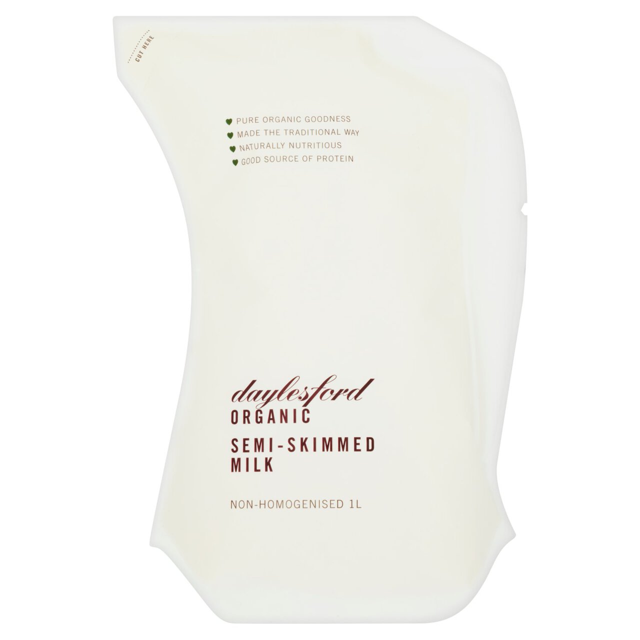 Daylesford Organic Semi-Skimmed Milk Unhomogenised 1l