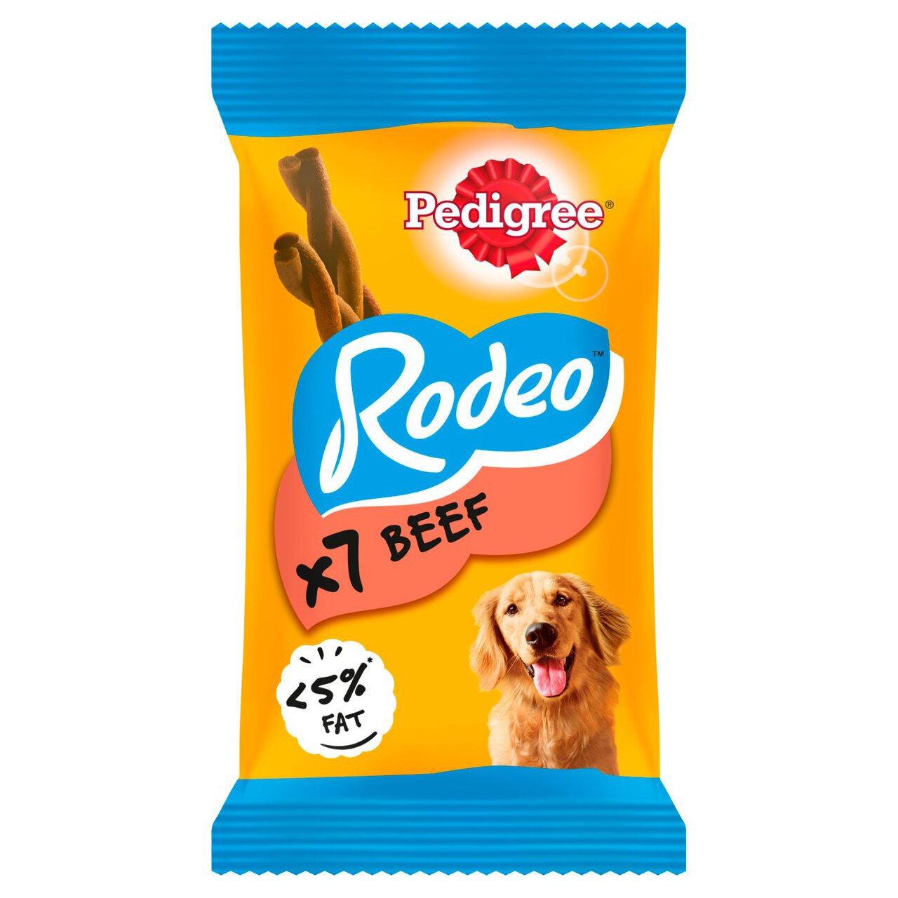 Pedigree Rodeo Adult Dog Treats Beef 7 Sticks 123g 7 x 18g
