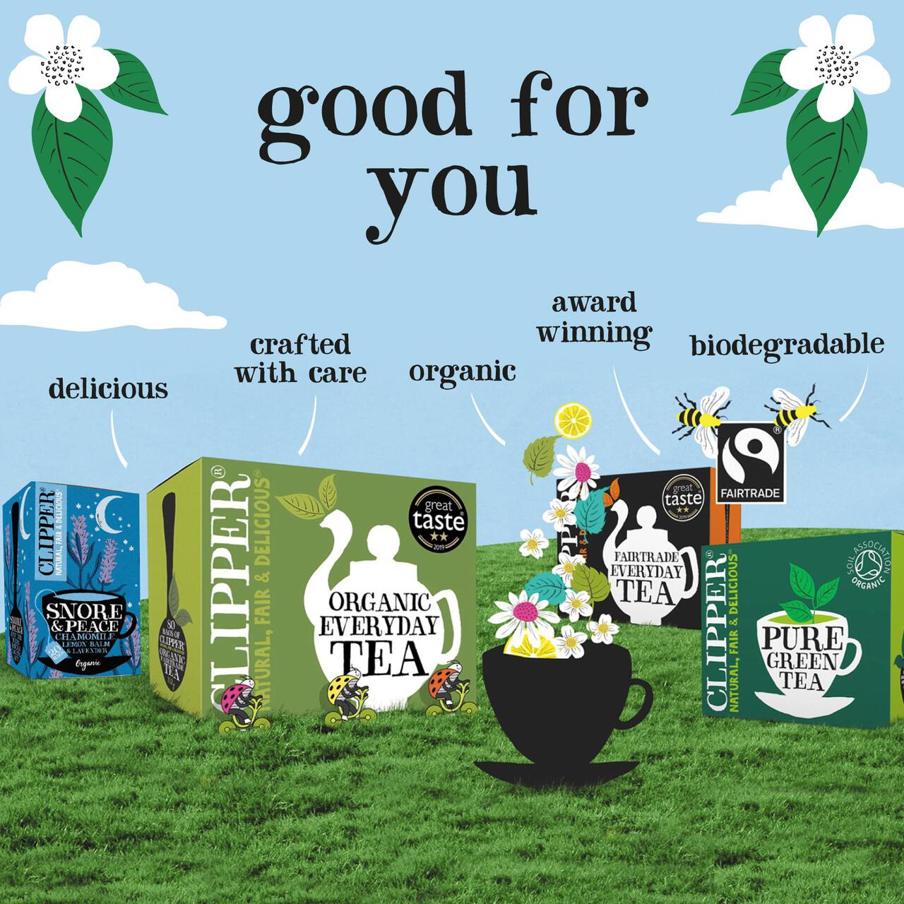 Clipper Organic & Fairtrade Decaffeinated Green Tea 40 per pack