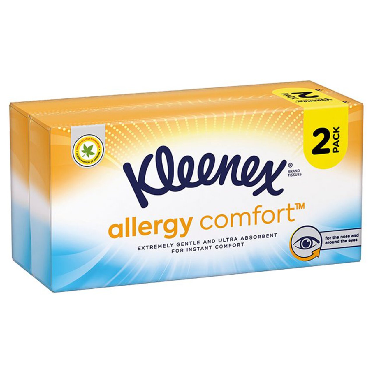 Kleenex Hayfever Allergy Comfort Facial Tissues - Twin Box 2 x 56 per pack
