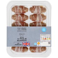 M&S Select Farms British 12 Pigs in Blankets 282g