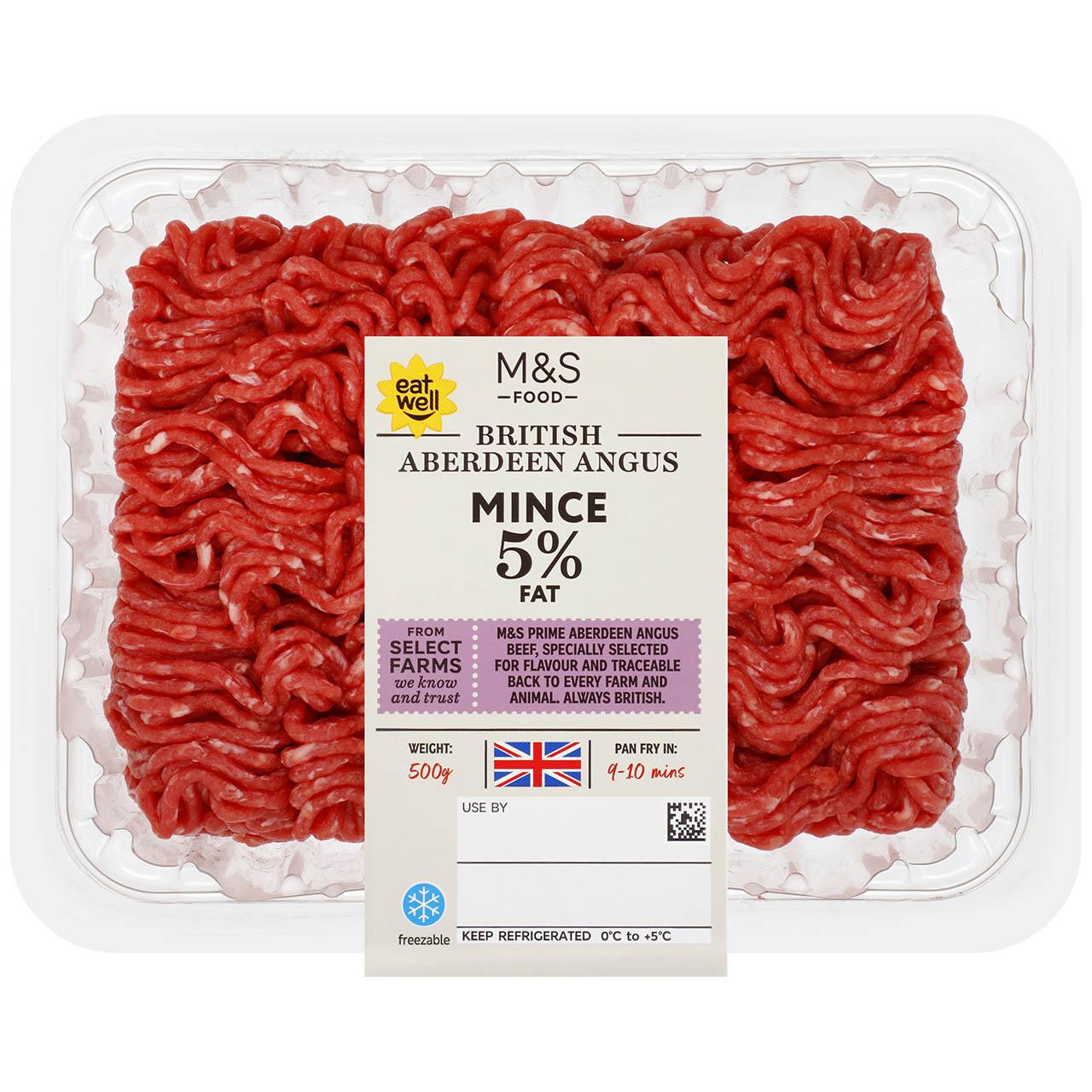 M&S Select Farms Aberdeen Angus Beef Mince 5% Fat 500g