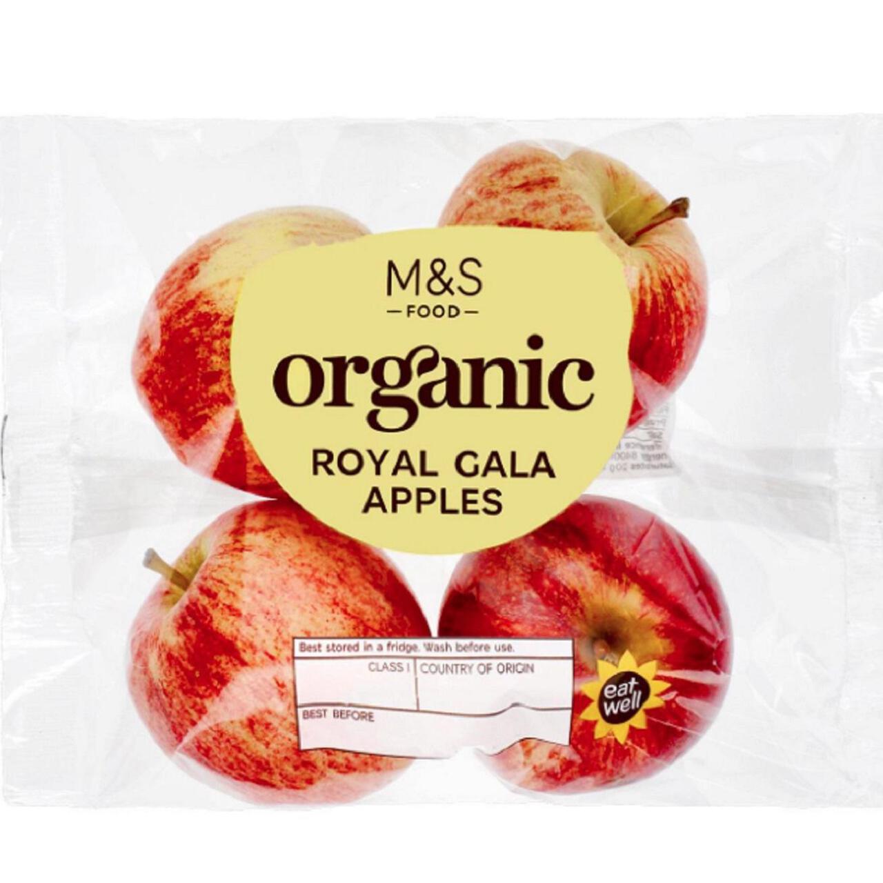 M&S British Organic Royal Gala Apples 4 per pack