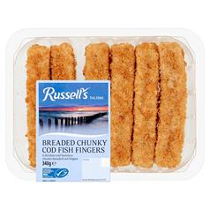 Russell's Chunky Breaded Cod Fish Fingers 340g