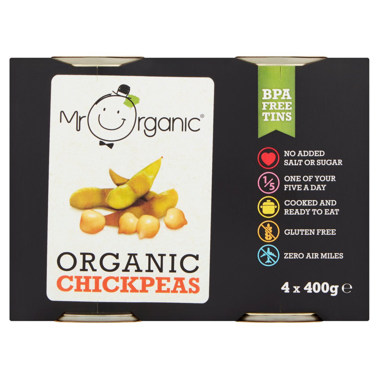 Mr Organic Chickpeas 4 Pack 4 x 400g