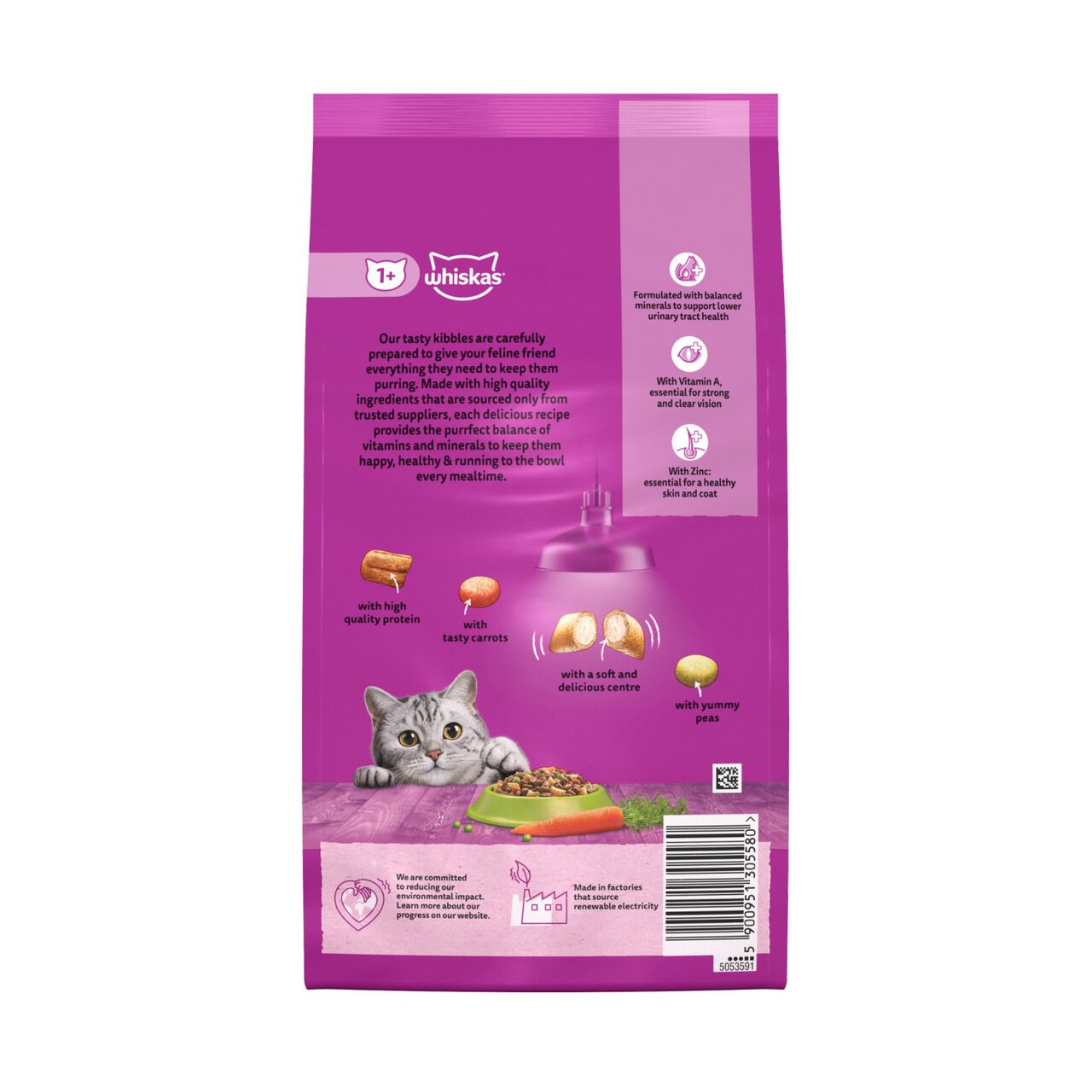 WHISKAS 1+ Cat Complete Dry with Lamb 1.9kg