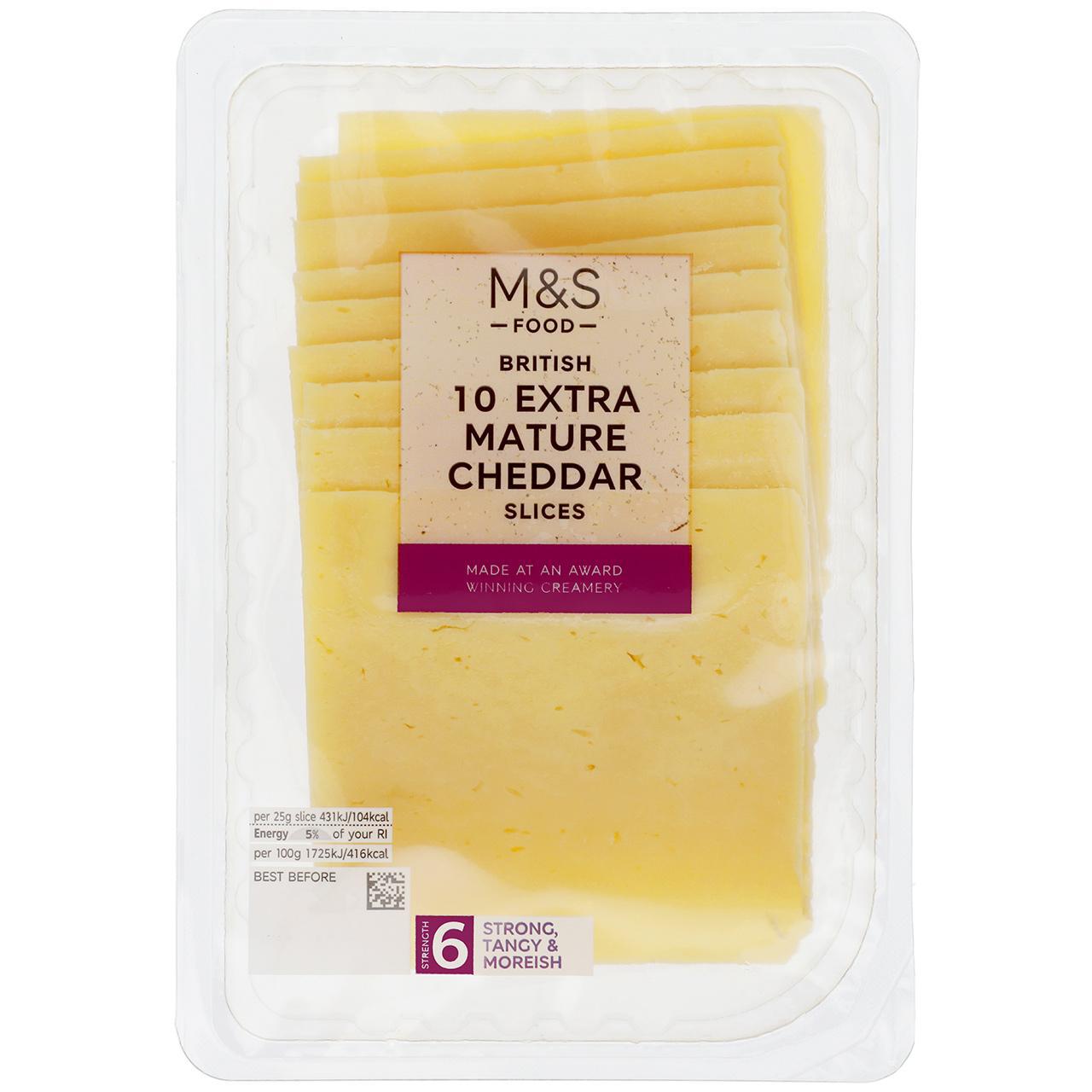 M&S British Extra Mature Cheddar 10 Slices 250g