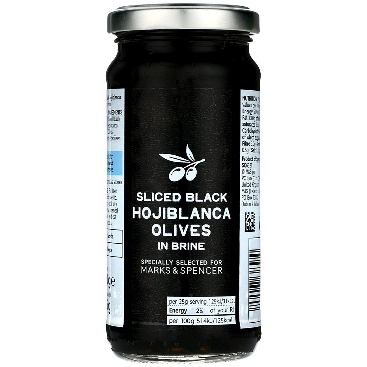 M&S Sliced Black Hojiblanca Olives in Brine 230g
