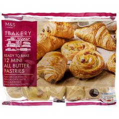 M&S 12 Mini All Butter Pastries Ready to Bake Frozen 340g