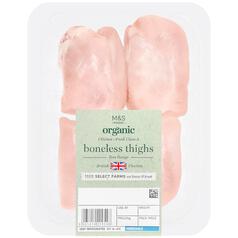 M&S Organic 4 British Chicken Thigh Fillets Typically: 400g