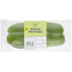 M&S Green Peppers 2 per pack