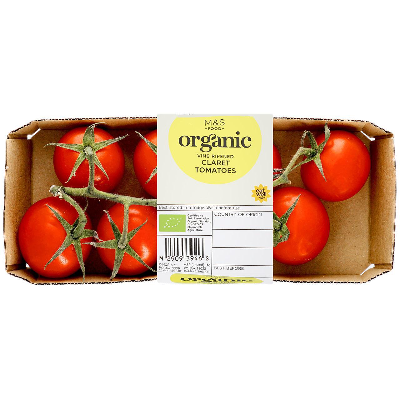 M&S Organic Claret Vine Tomatoes 225g