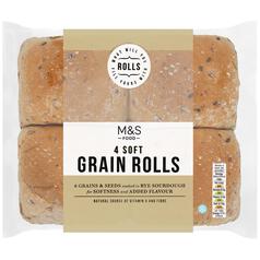 M&S Soft Grain Rolls 4 per pack