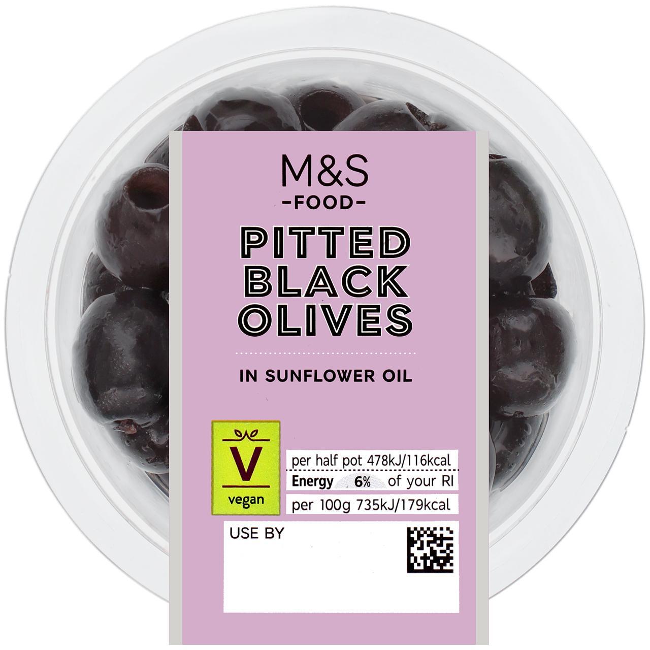 M&S Pitted Black Olives 130g