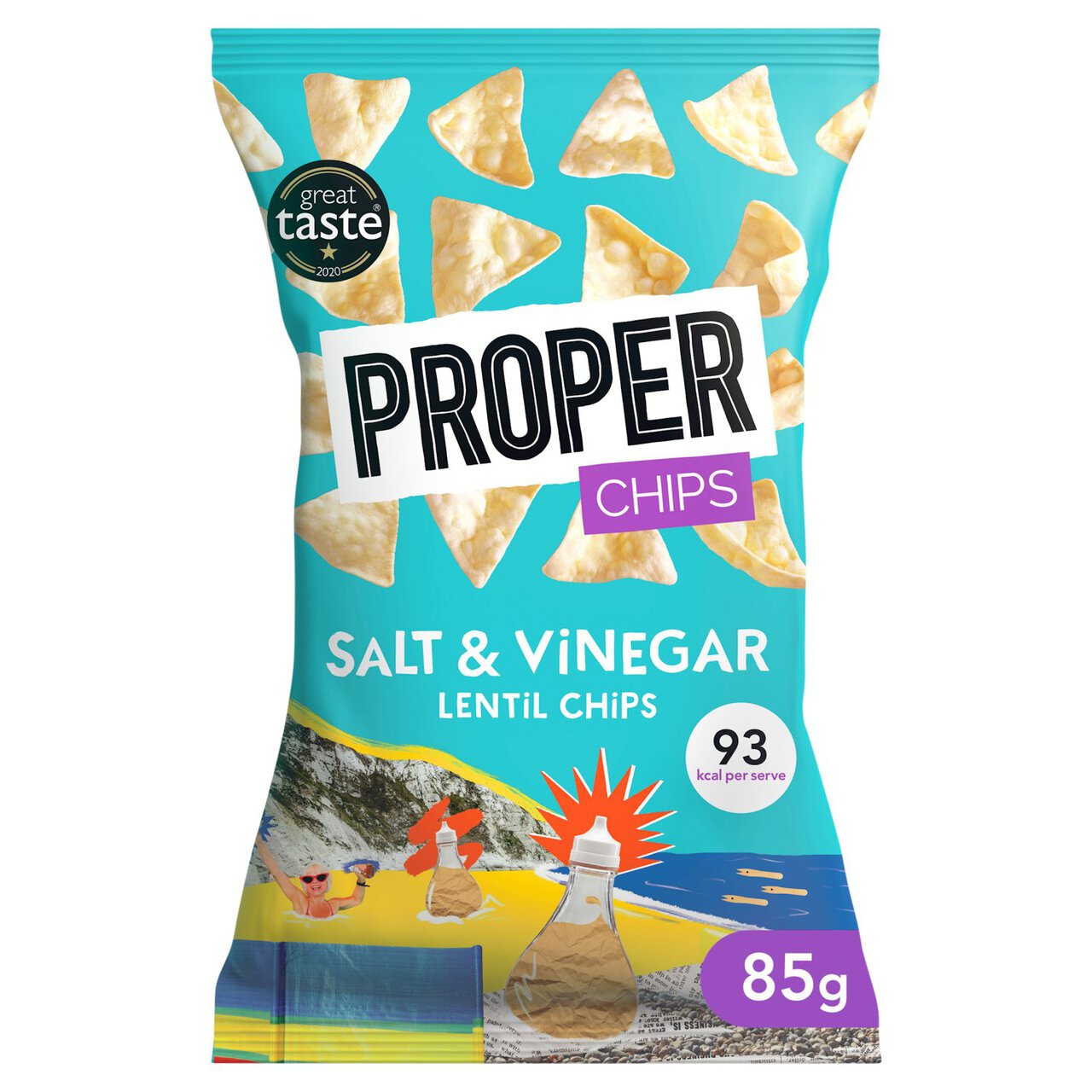 PROPERCHIPS Salt & Vinegar Lentil Chips 85g 85g