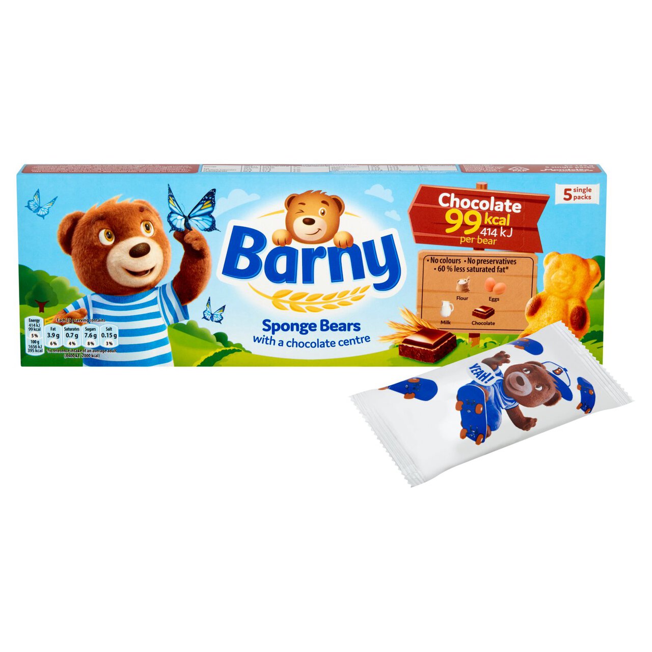 Barny Chocolate Sponge Bear 5 Pack Multipack 125g