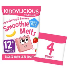 Kiddylicious Strawberry & Banana Smoothie Melts, 12 months+ Multipack 4 x 6g