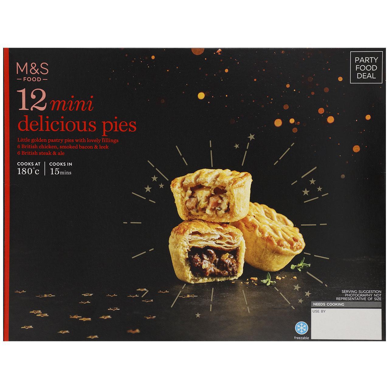 M&S 12 Mini Steak & Chicken Pie Selection 420g