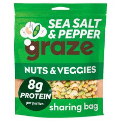 Graze Veggie Protein Power Snack Mix Sea Salt & Pepper 128g