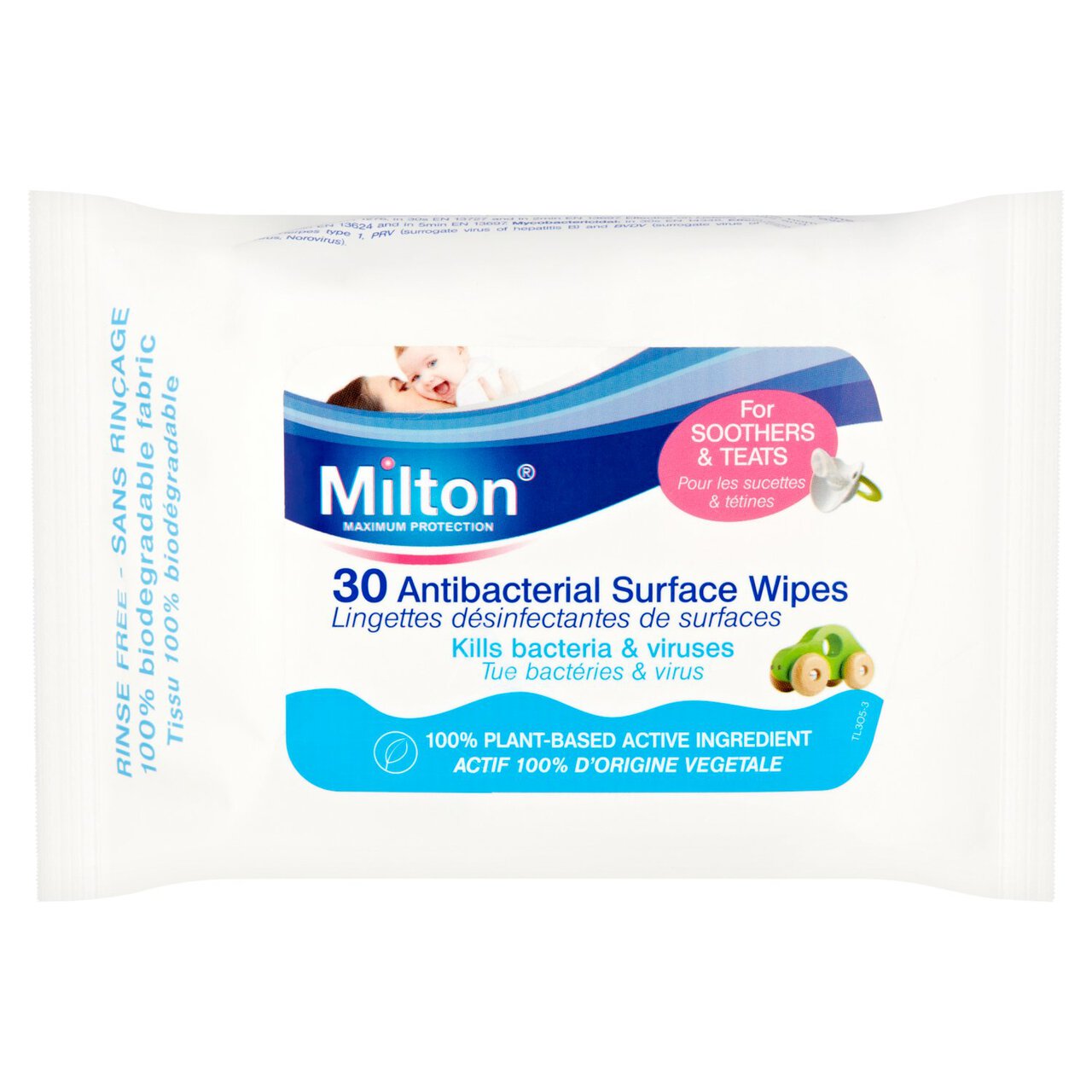 Milton Biodegradable Anti-Bacterial Surface Wipes 30 per pack