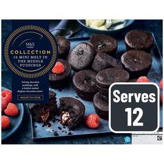 M&S Collection 12 Chocolate Melt in the Middle Puddings 425g