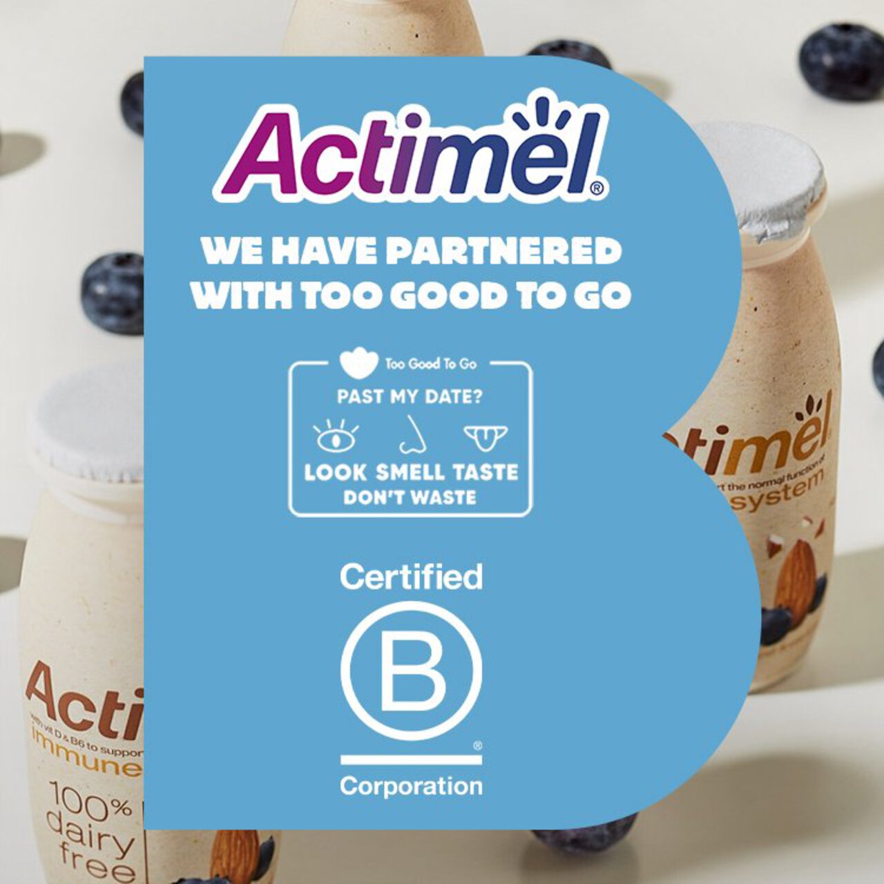 Actimel Dairy Free Almond Mango Yoghurt Drink Alternative 6 x 100g