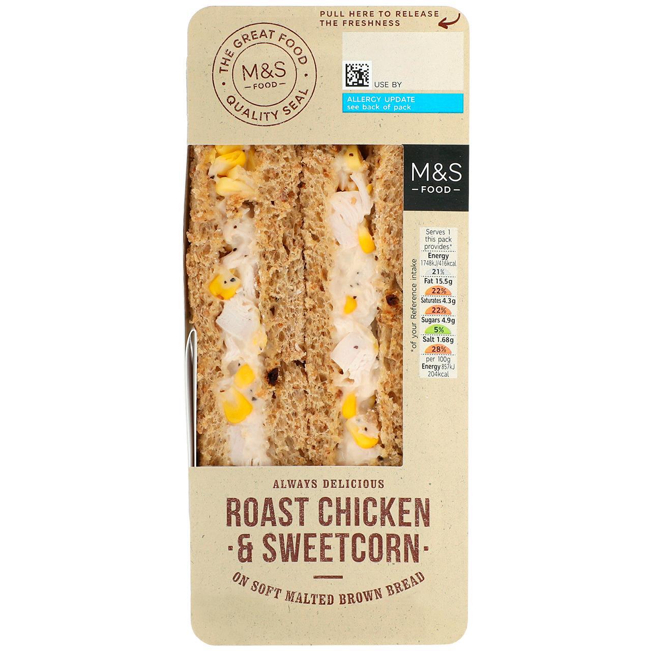 M&S Roast Chicken & Sweetcorn Sandwich