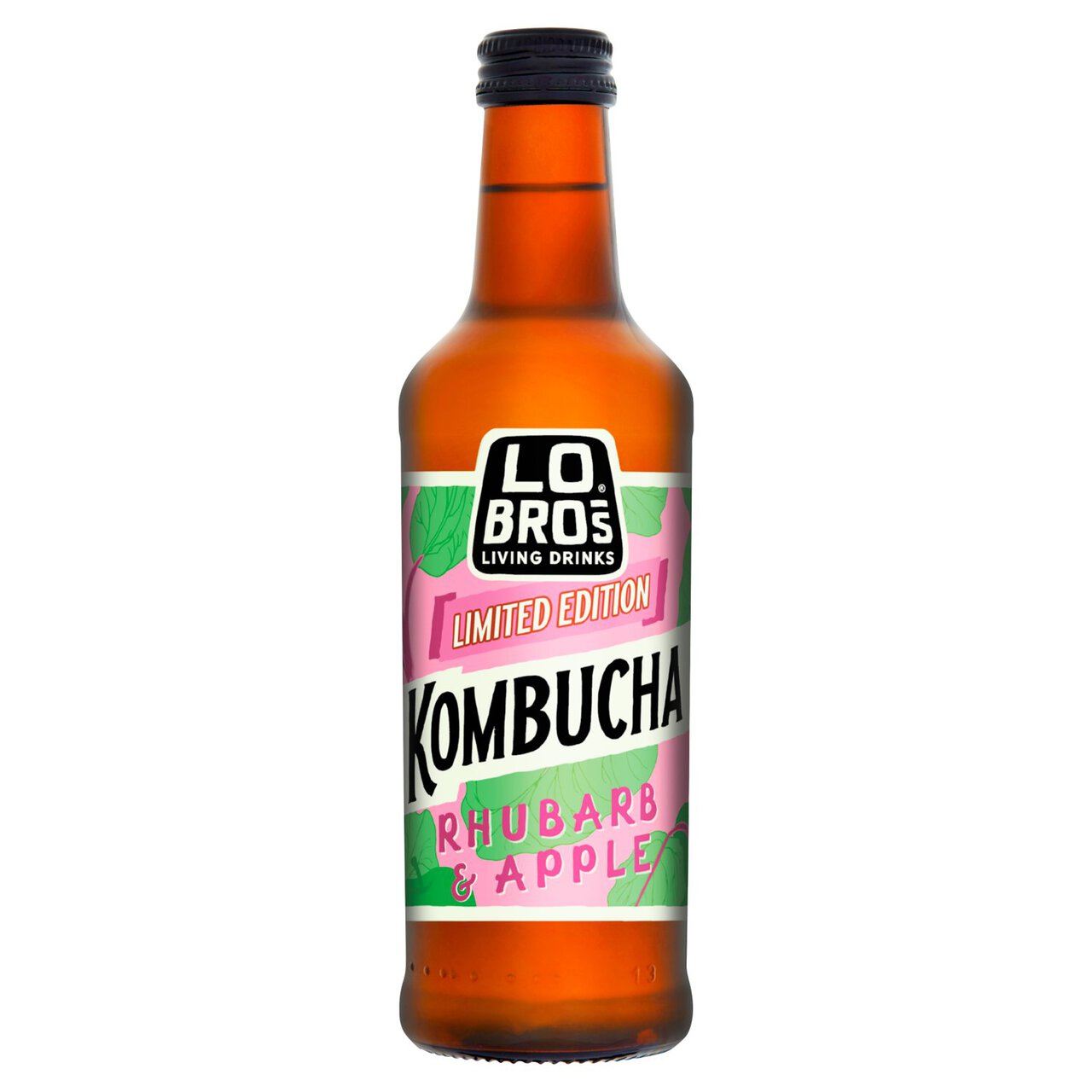 Lo Bros Low Sugar Rhubarb & Apple Kombucha 330ml